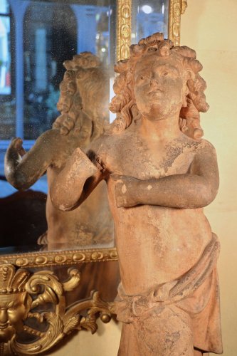 Sculpture  - Pair of terracotta putti, 17th century Florence