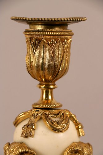Lighting  - Pair of candlesticks with goat&#039;s head, Louis XVI period