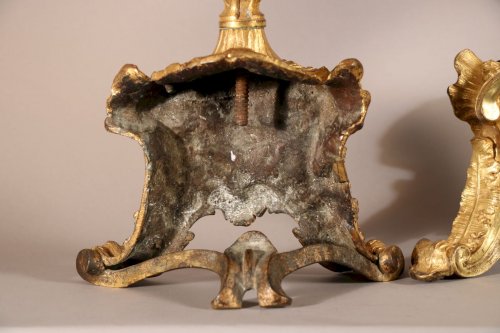 Decorative Objects  - Pair of rocaille andirons circa 1730
