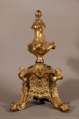 18th century - Pair of rocaille andirons circa 1730