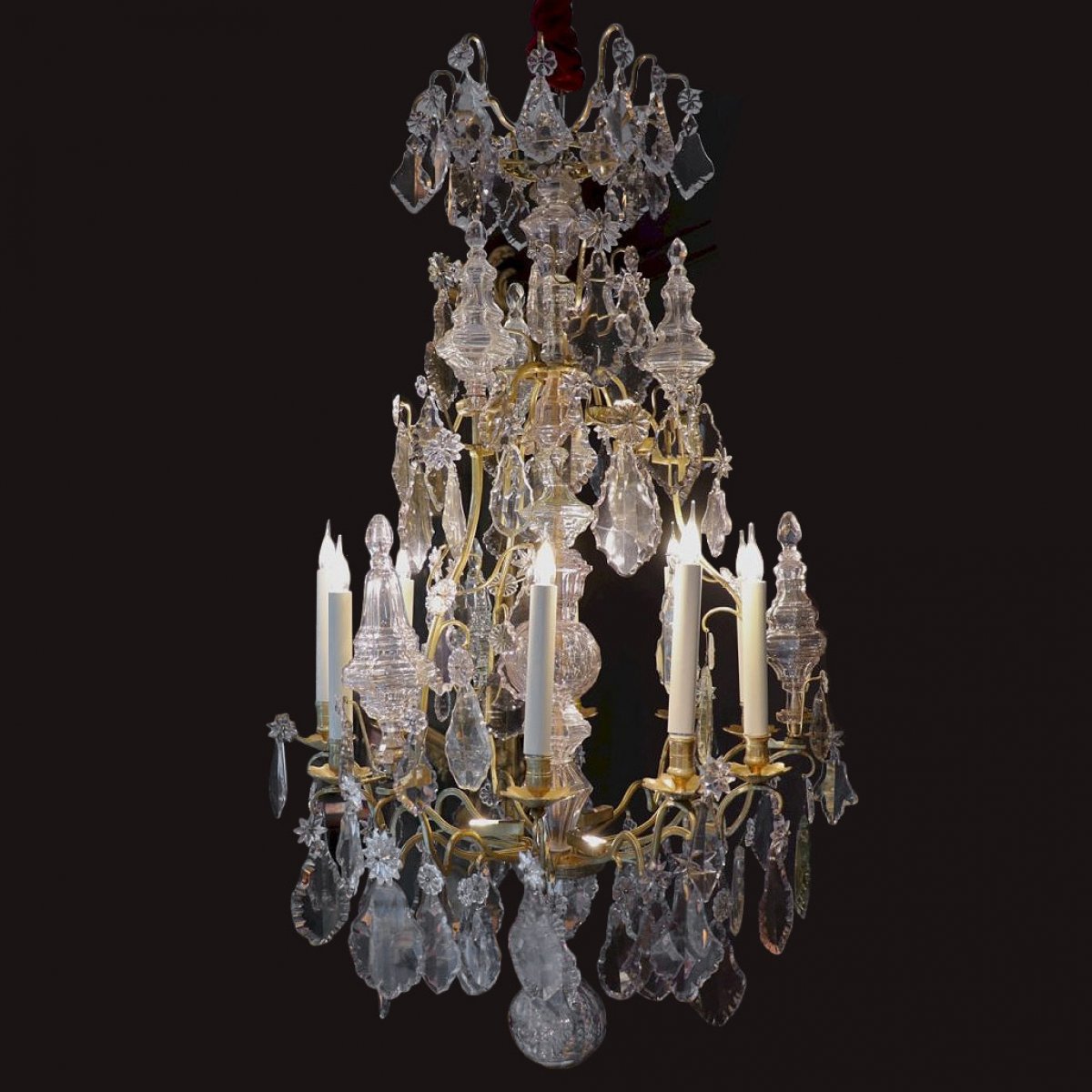 A French Louis Xv Crystal Chandelier Ref 63804 A French Louis Xv Crystal Chandelier