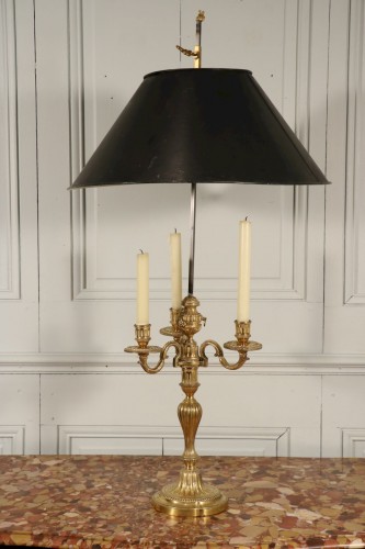 Paire de candélabres montés en bouillottes - Luminaires Style Louis XVI