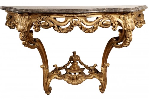 Gilded wood console circa 1760