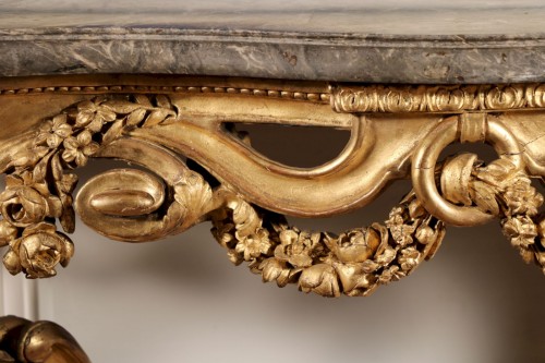 Gilded wood console circa 1760 - Transition