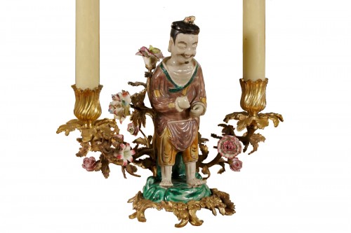 Candelabrum with chinese figure, Kangxi and Louis XV period