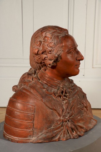 Sculpture Sculpture en Terre cuite - Buste du roi de France Louis XV, terre cuite
