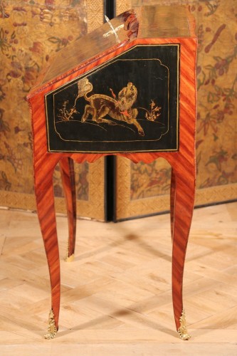 18th century - Secrétaire in satiné and Chinese lacquer, attributed to François Garnier