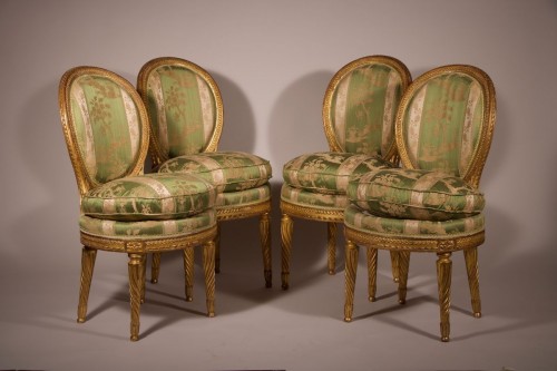Suite de quatre chaises estampillées par Adrien Dupain - Louis XVI