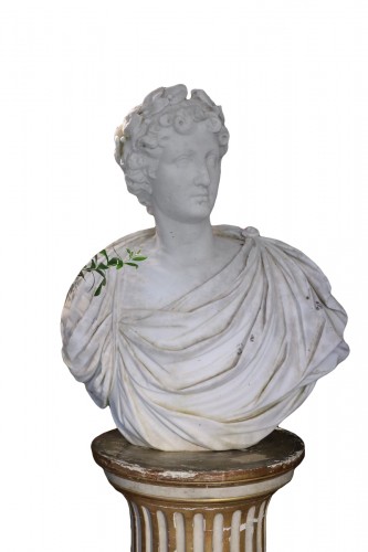 Buste d’Apollon en marbre blanc, XVIIIe siècle