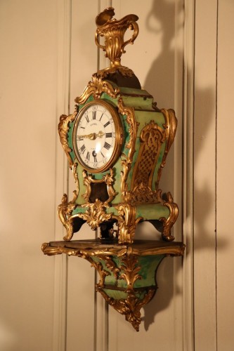 Horlogerie Cartel - Petit cartel d’alcôve et sa console vers 1750