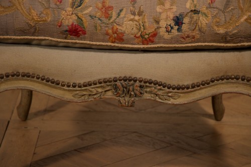 Louis XV - Paire de bergères en hêtre laqué, époque Louis XV