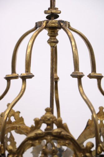 Lanterne d’alcôve en verre et en bronze doré - Galerie Pellat de Villedon