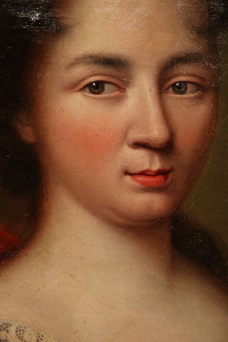 Antiquités - Deux portraits représentant deux jeunes femmes élégantes - J Guynier - 1692 