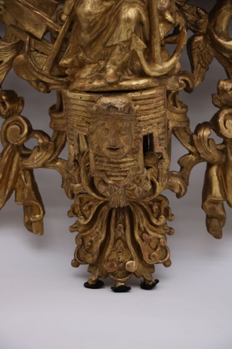 Console d’applique en bois doré d'époque Régence représentant l’allégorie de la Marine - Galerie Pellat de Villedon