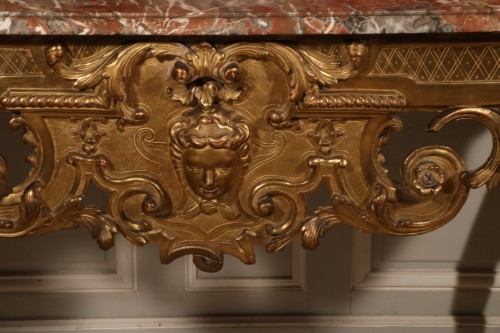 Louis XV - Console Louis XV en chêne doré