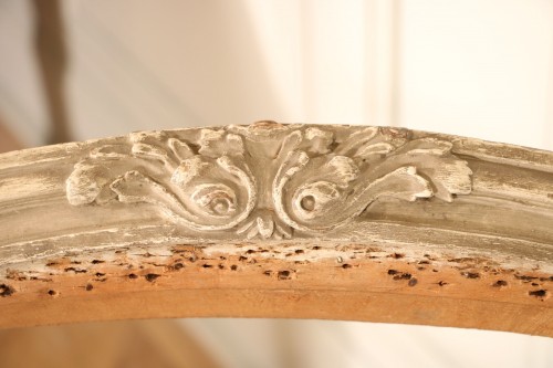 XVIIIe siècle - Lit d’alcôve en bois laqué Transition