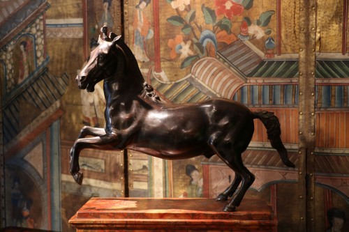 Sculpture Sculpture en Bronze - Important bronze d’un cheval cabré