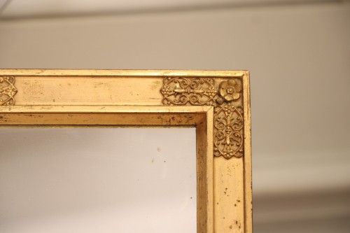 Paire de miroirs à suspendre en bronze doré - Miroirs, Trumeaux Style Restauration - Charles X