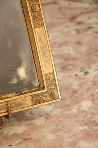 Paire de miroirs à suspendre en bronze doré - Restauration - Charles X