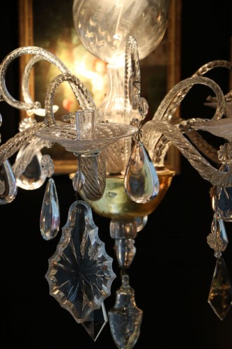 Lustre liégeois en cristal et verre taillé - 