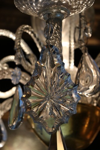 Antiquités - Liège chandelier in crystal and cut glass