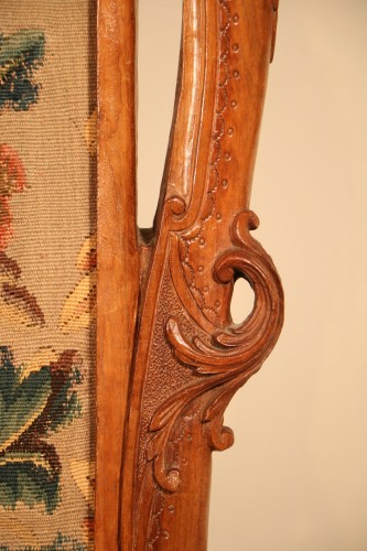 - Carved and openwork walnut mantel screen