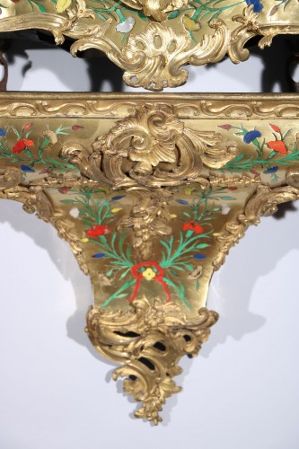 Impressive cartel and its &quot;five colors&quot; console - Louis XV