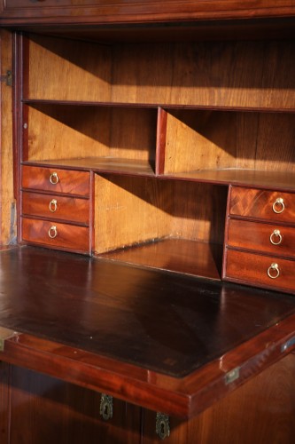 Furniture  - Secretary with flap in mahogany stamped Riesener