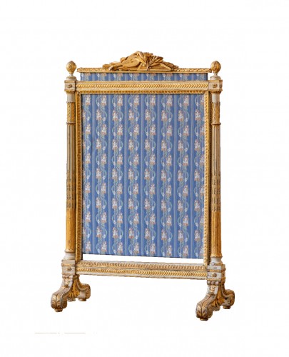 Écran Louis XVI en bois doré et rechampi