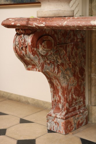 Large console in red Languedoc marble - Furniture Style Louis XIV