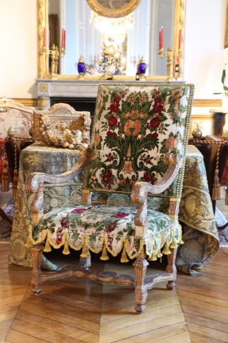 Paire de fauteuils en bois doré d'époque Louis XIV - Louis XIV