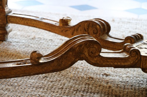 Antiquités - Console de milieu en bois doré d'époque Louis XIV