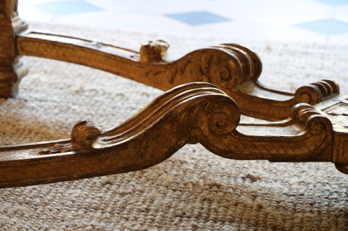 Antiquités - Console de milieu en bois doré d'époque Louis XIV