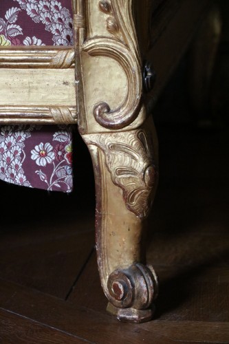 Lit d’alcôve en bois doré attribué à Heurtaut - Galerie Pellat de Villedon