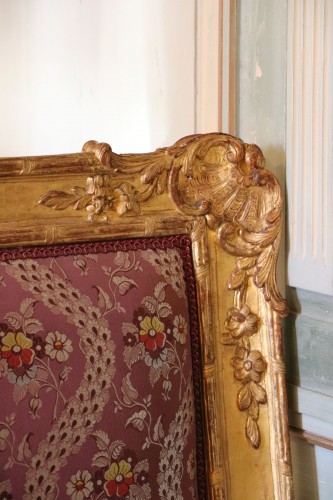 Louis XV - Alcove bed in gilded wood attributed to Heurtaut