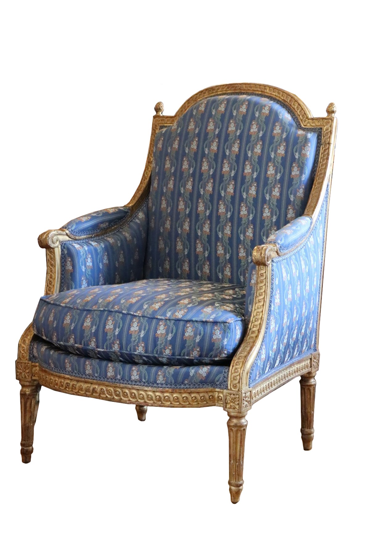 19th Century French Louis XV Gilded Bergere Armchair