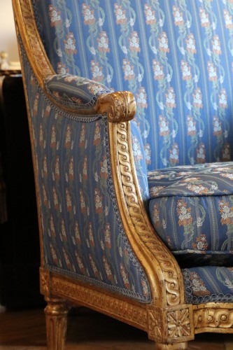 Seating  - Bergère armchair in gilded wood stamped Nadal the elder