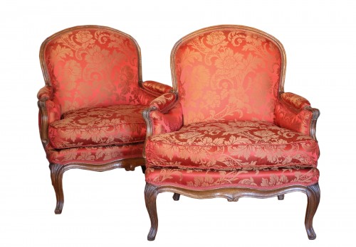 Pair of bergères à la reine stamped Jacques Pierre Letellier