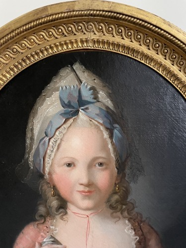 Paire de portraits représentant probablement Louis XVII et Madame royale - Tableaux et dessins Style Louis XVI