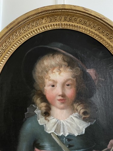 Tableaux et dessins Tableaux XVIIIe siècle - Paire de portraits représentant probablement Louis XVII et Madame royale
