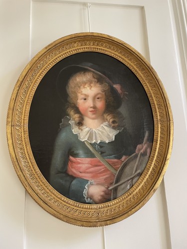 Paire de portraits représentant probablement Louis XVII et Madame royale - Galerie Pellat de Villedon