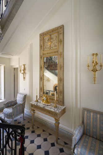 Furniture  - Wall Console and its Gilded and Cream Coloured Mirror