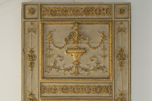 18th century - Wall Console and its Gilded and Cream Coloured Mirror