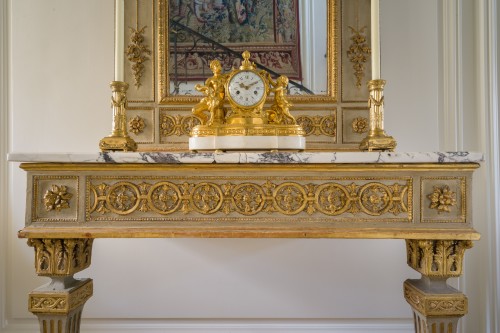 Wall Console and its Gilded and Cream Coloured Mirror - Louis XVI