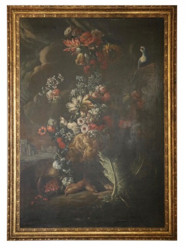 Still life representing a large bouquet attributed to Andrea Belvedere