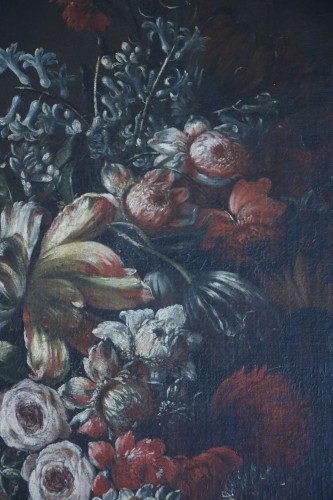 Nature morte représentant un large bouquet attribuée à Andrea Belvedere - Louis XIV