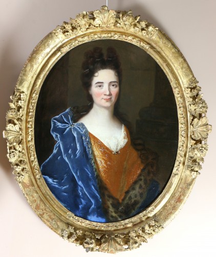 Paire de portraits - Gaspard Rigaud (1661 - 1705) - Tableaux et dessins Style Louis XIII