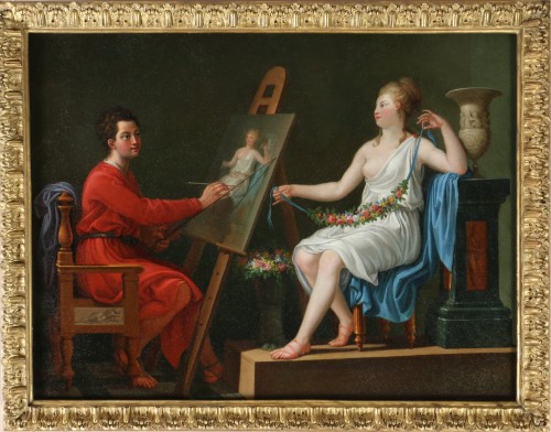 Le peintre et son modèle - Attribué à Charles Amédée Philippe Van Loo (1719 1795)