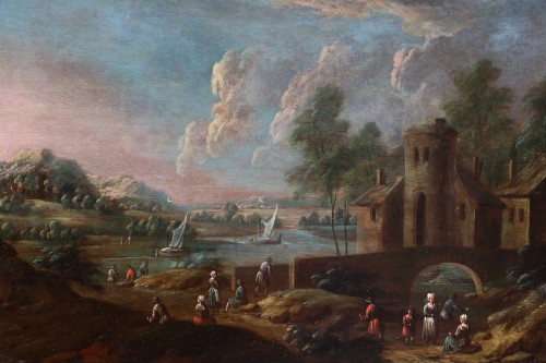 Matthys Balen (1684; 1766) - Animated landscape - Paintings & Drawings Style Louis XIV