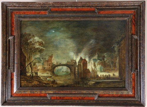 Scène d'incendie nocturne - Atelier de Frans de Momper (1603; 1660)